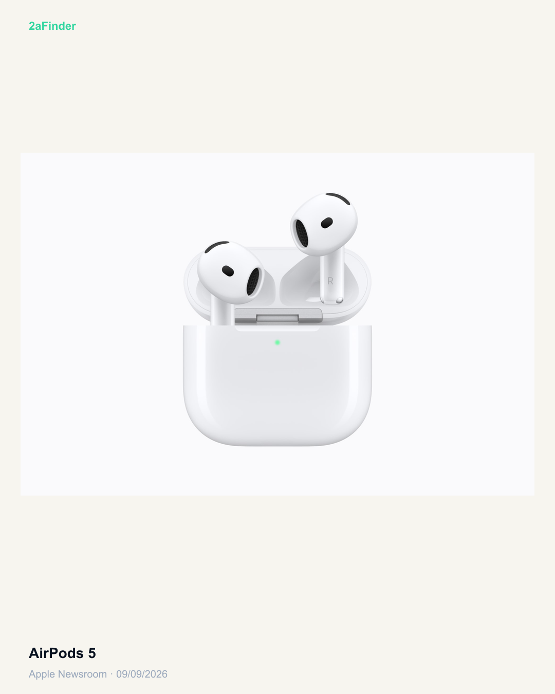 AirPods 5 e estojo.