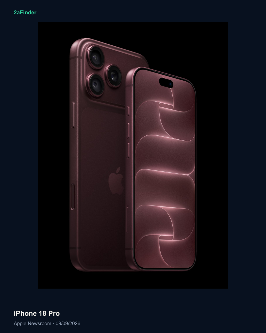 iPhone 18 Pro, frente e verso.