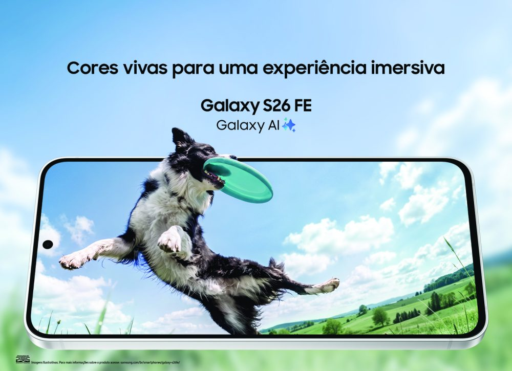 Tela de 6,7" do Galaxy S26 FE.